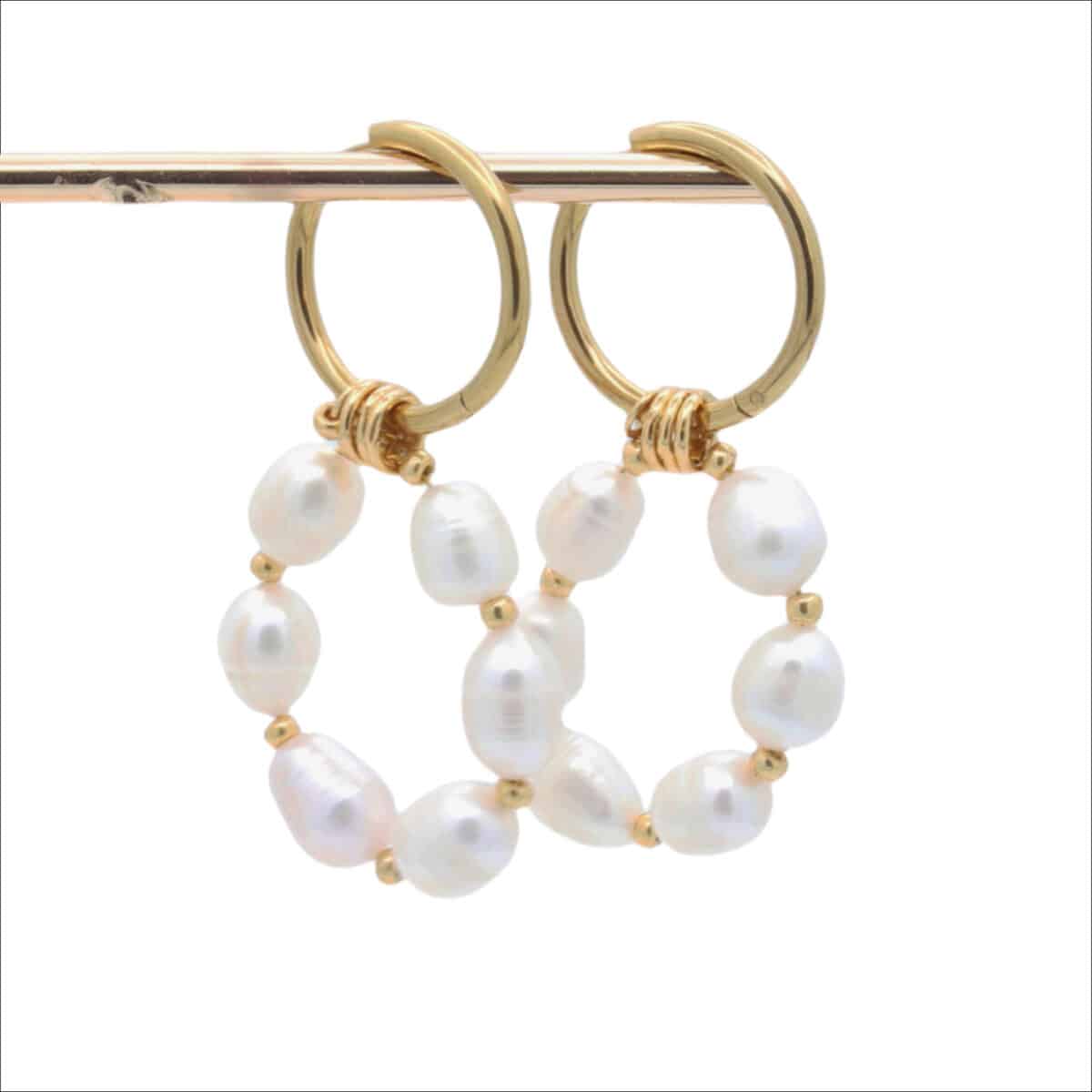 Gouden oorbellen met parels | Bacio da Lou
