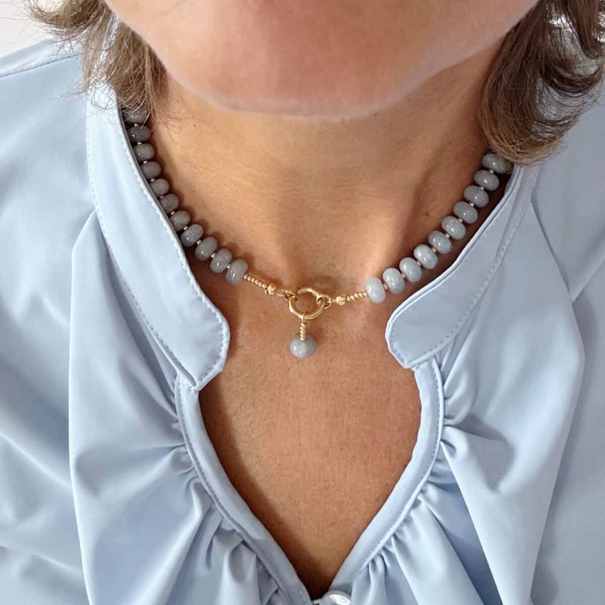 Blauwe kralenketting - Elba - Afbeelding 3