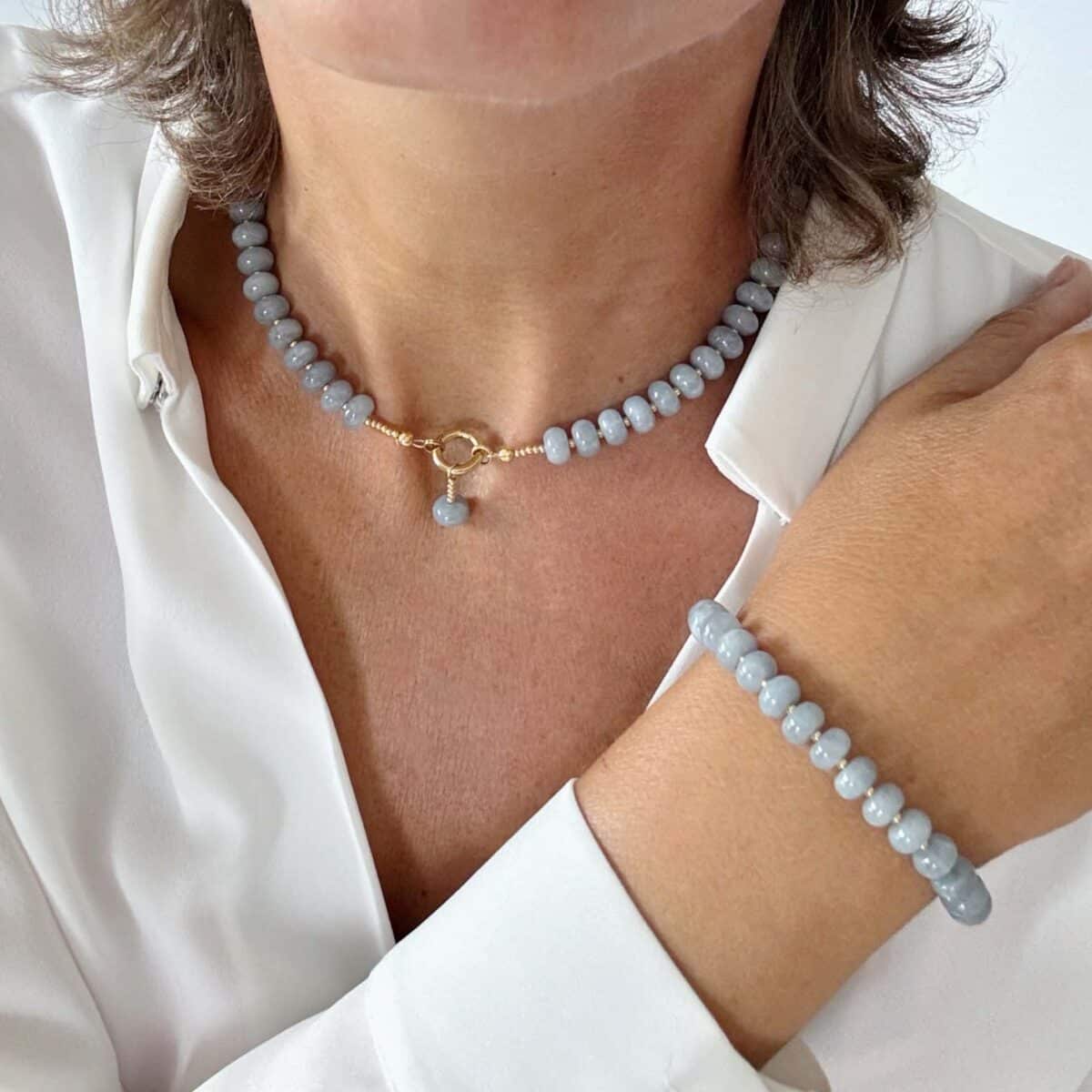 Blauwe kralenketting - Elba - Afbeelding 4