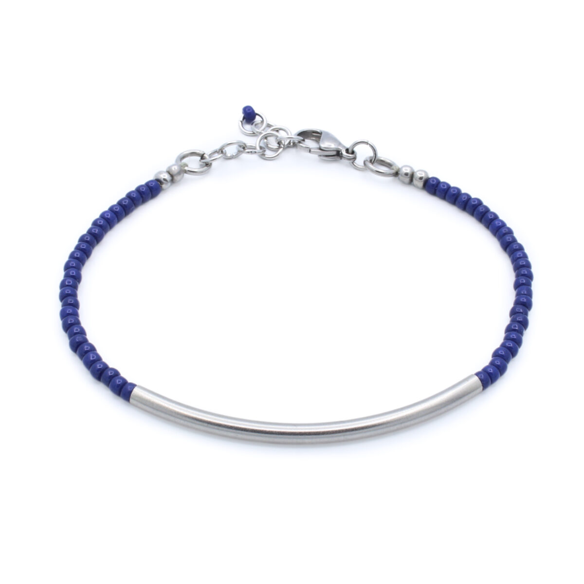 Blauw met zilver kralenarmbandje | Véda | Bacio da Lou