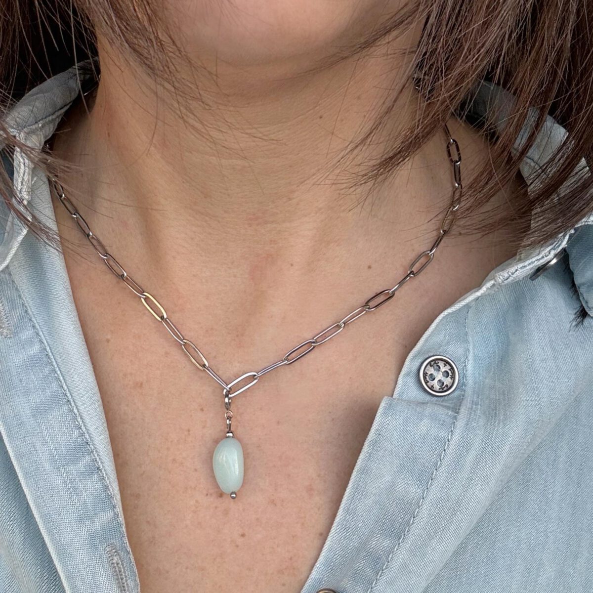 Ketting Basilare | Bedel Sten | Zilver | Stainless steel | Bacio da Lou
