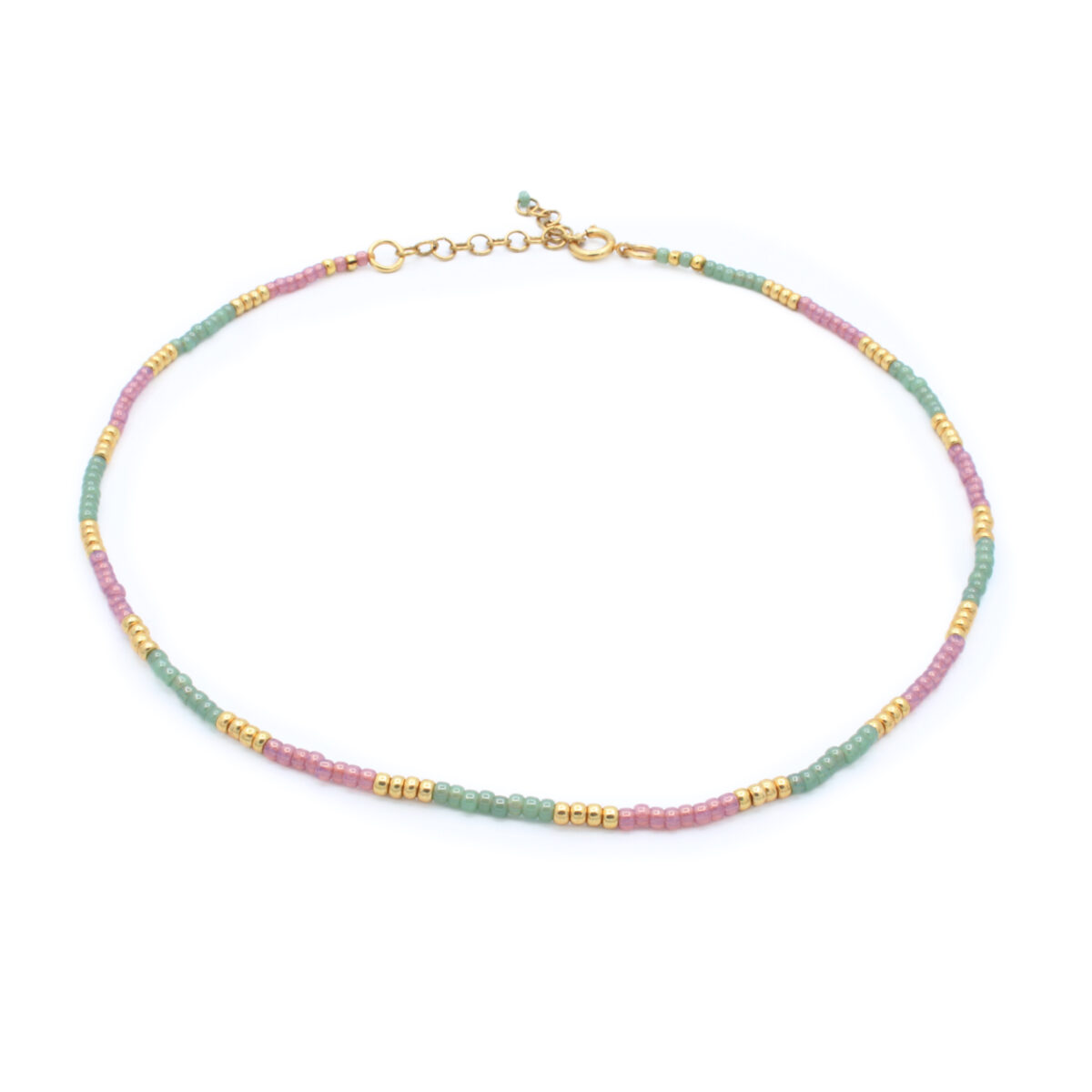 Ketting Milano | Goud | Roze, Groen | Bacio da Lou