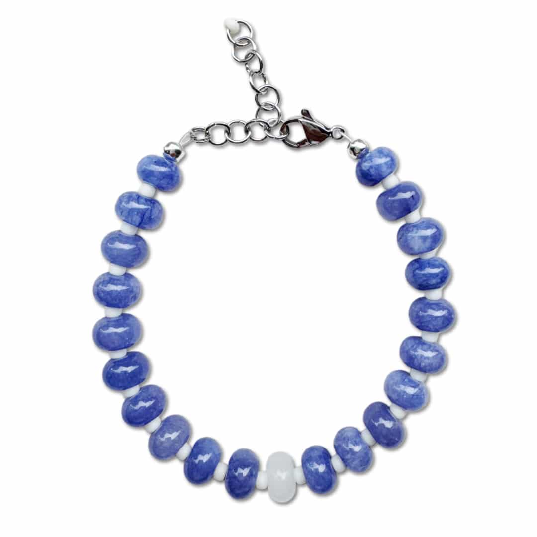 Blauwe armband met kralen - Dolci