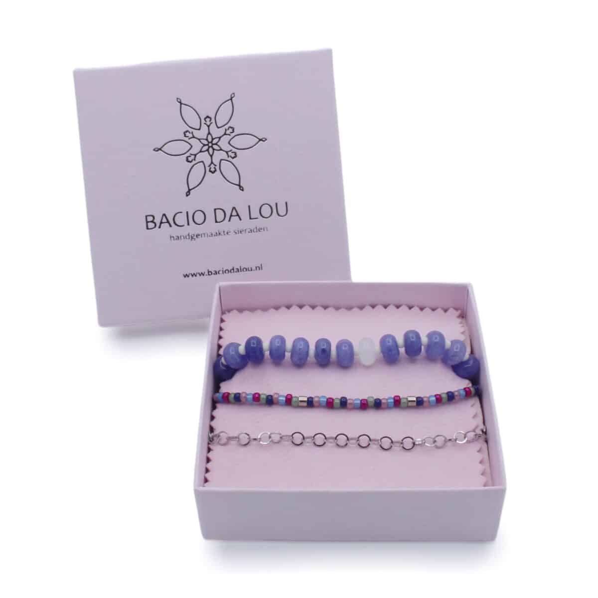 Cadeauset zilveren armbandjes | Armbanden Dolci, Pavia, Sempre | Zilver | Bacio da Lou