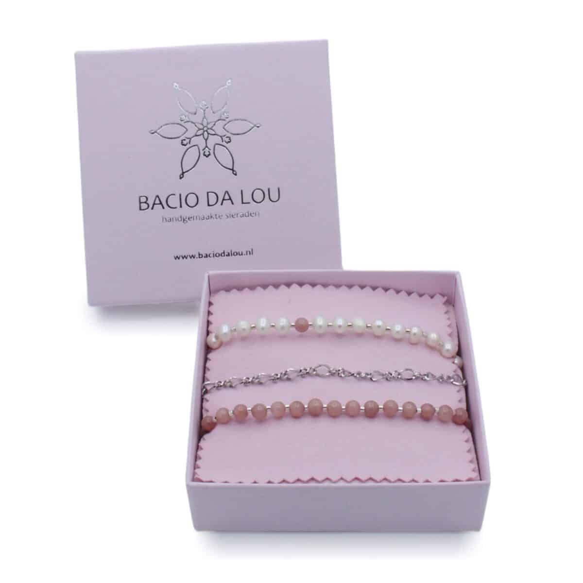 Cadeauset armbandjes parels | Armbanden Viva, Silvi, Jada | Bacio da Lou