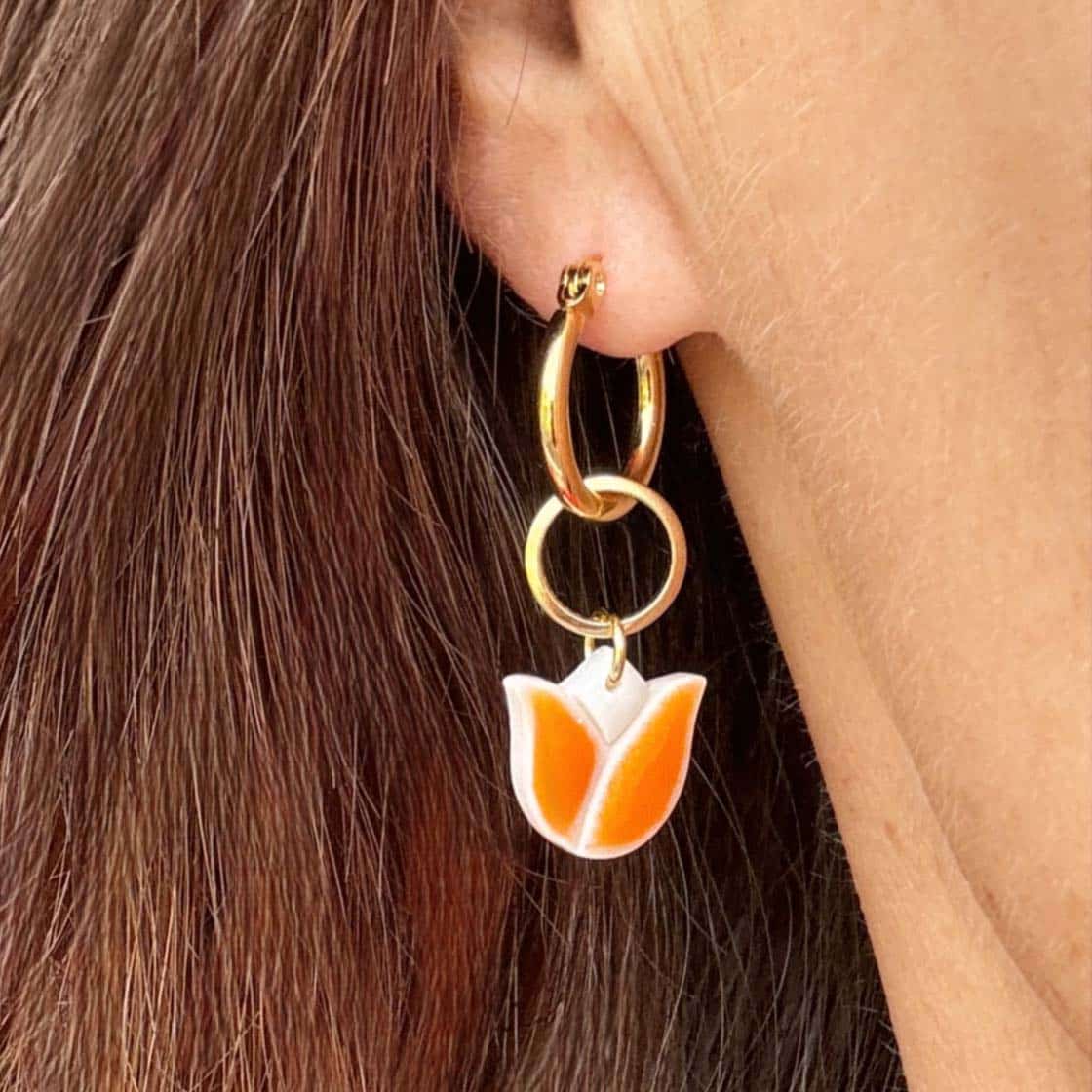 Oranje sieraden | Oorbellen Beatrice | Sieraden koningsdag | Bacio da Lou