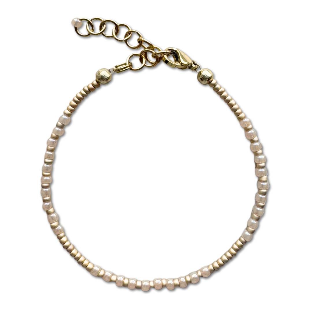 Kralenarmbandje goud en bruin | Cleo | Shop bij Bacio da Lou