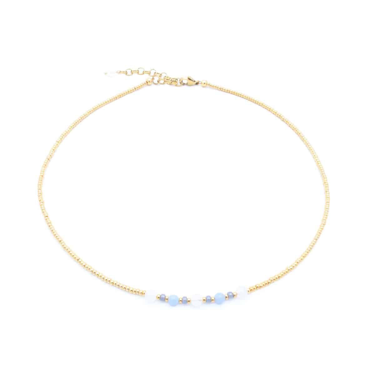 Ketting met gouden en blauwe kralen | Noëlle | Bacio da Lou