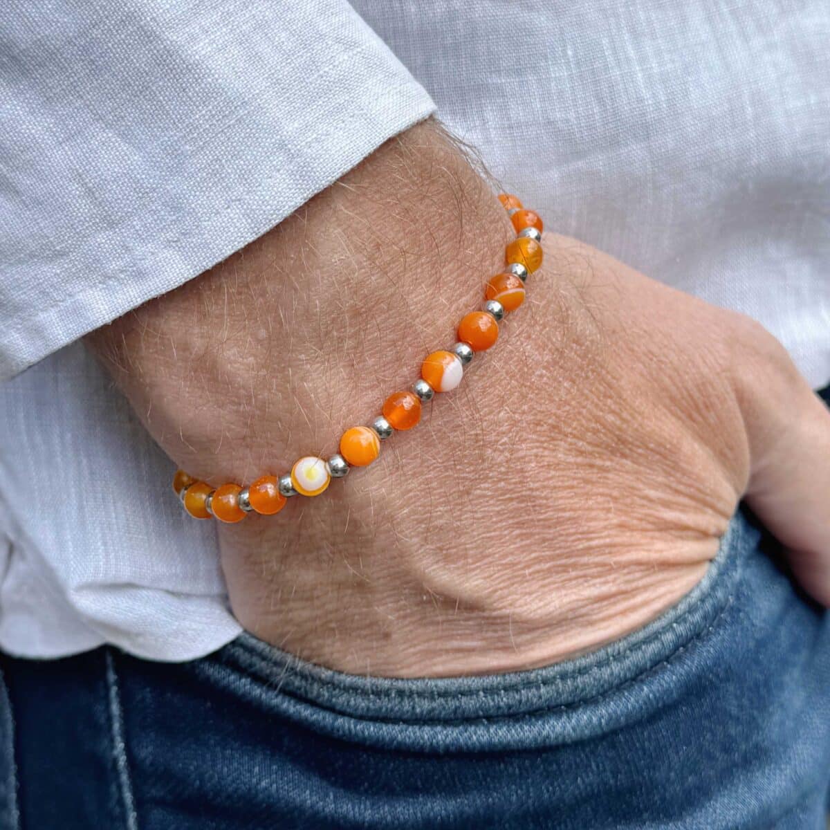 Armbanden heren oranje | Herenarmbanden | Bacio da Lou