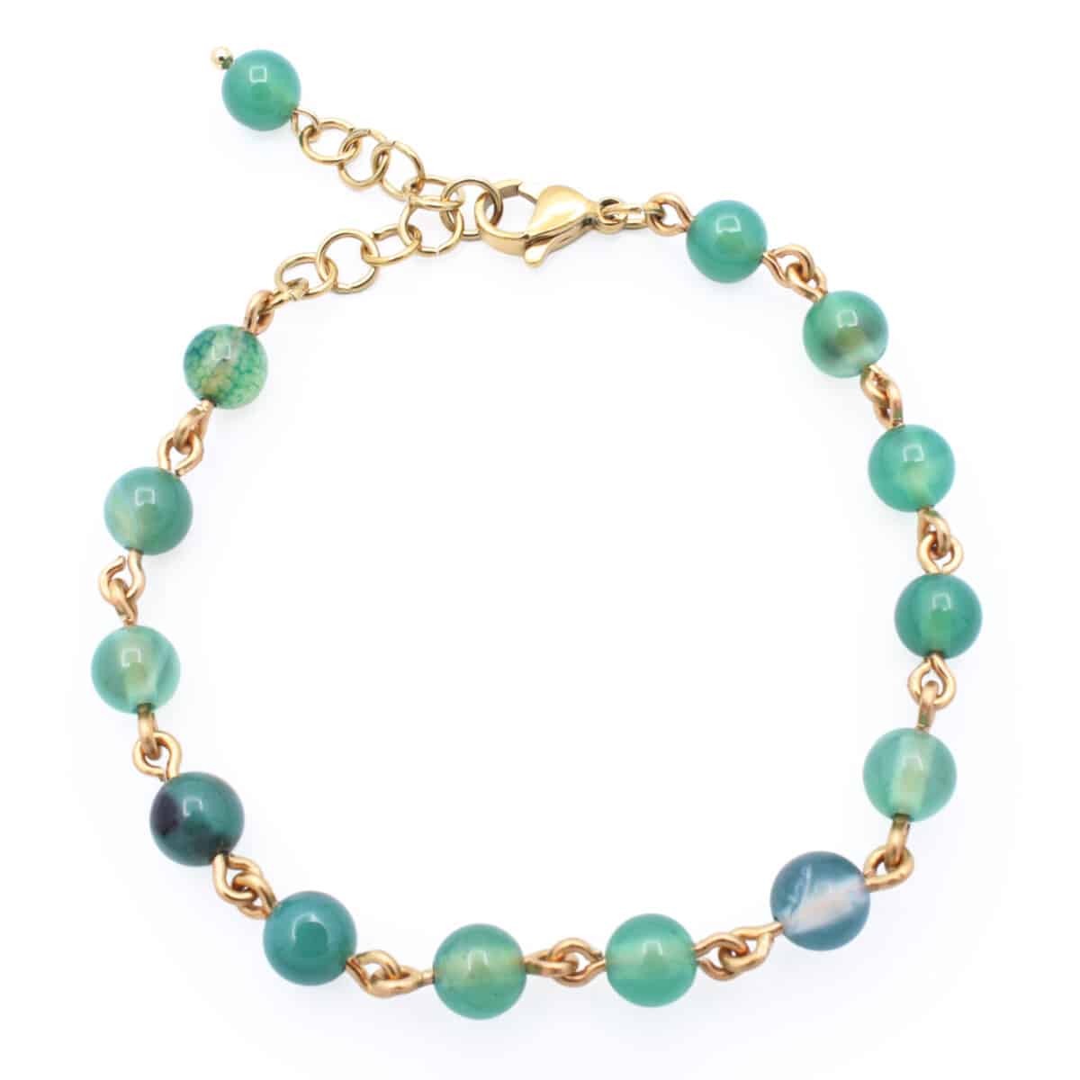 Goud met groen kralenarmbandje | Laluka | Bacio da Lou