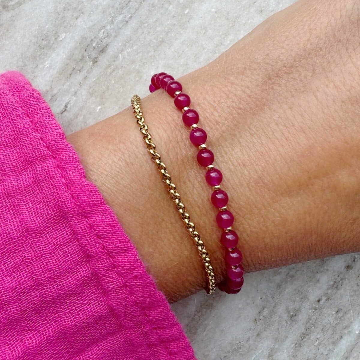Roze armband met Jade | Lazio | Bacio da Lou