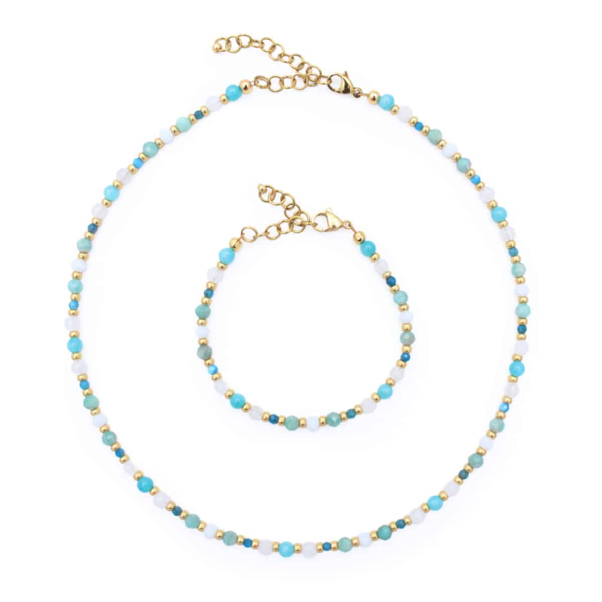 Blauw sieradensetje met kralen - Blua | Shop bij Bacio da Lou