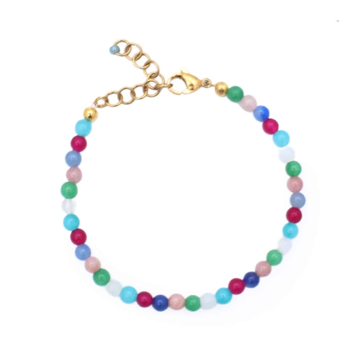 Multicolor kralenarmbandje goud | Bacio da Lou
