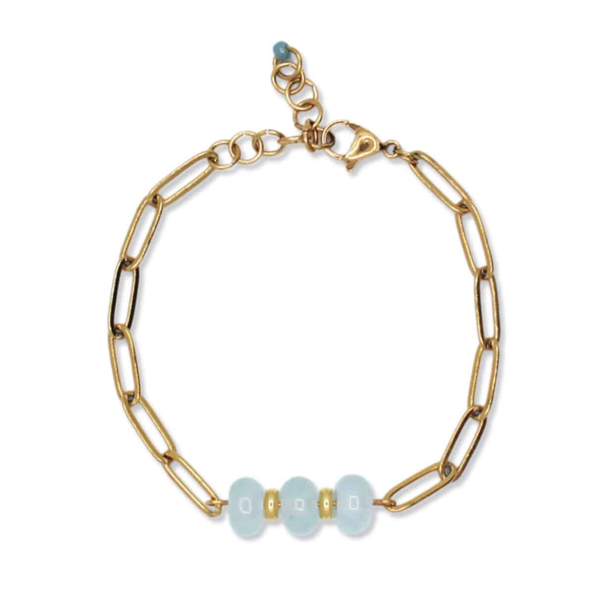 Schakelarmband met blauwe kralen - Italia