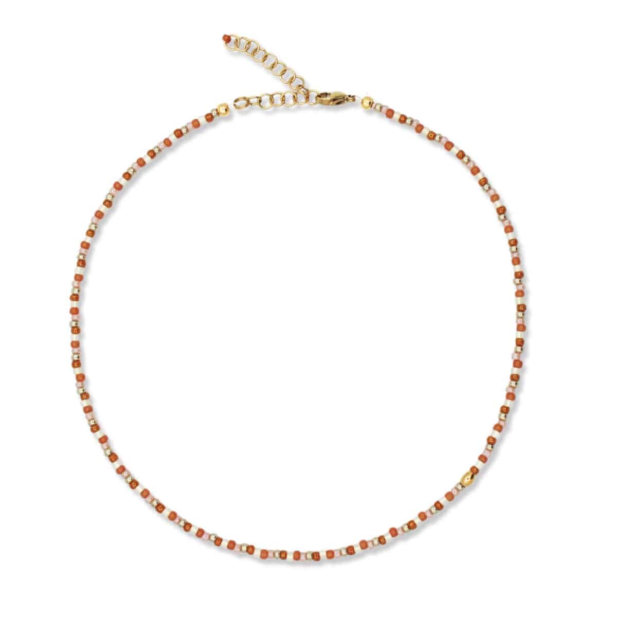 Kralenketting in goud en bruin - Venezia