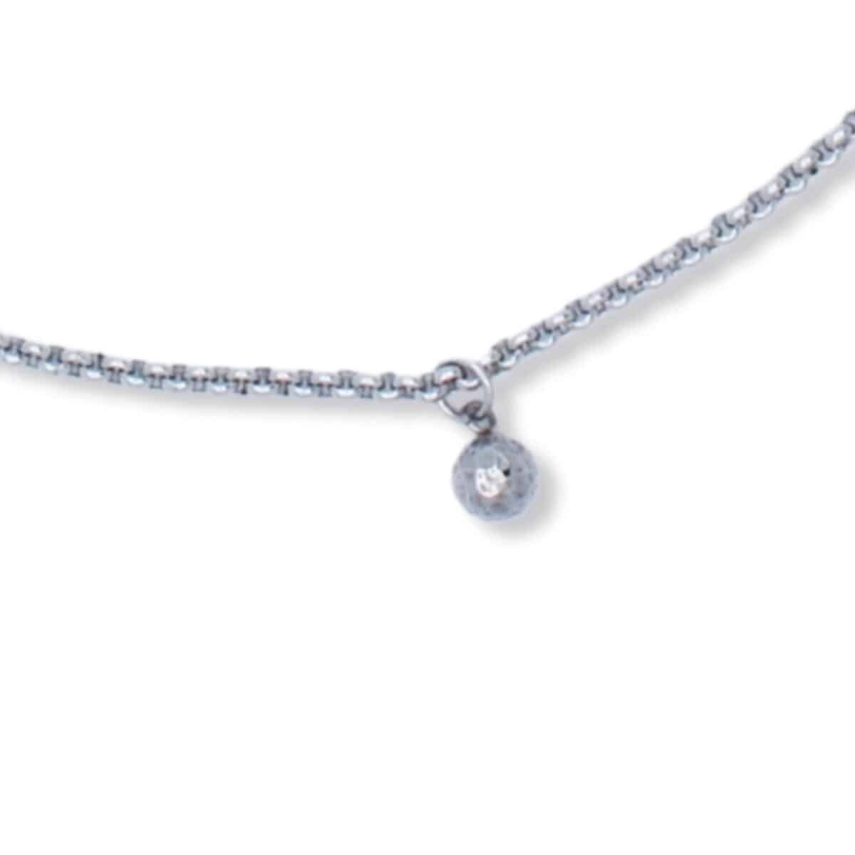 Zilveren ketting met bolletje - Faya