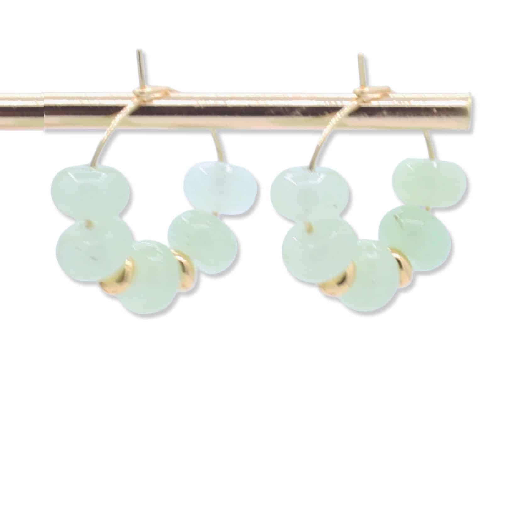 Gouden oorbellen met groene kralen - Italia