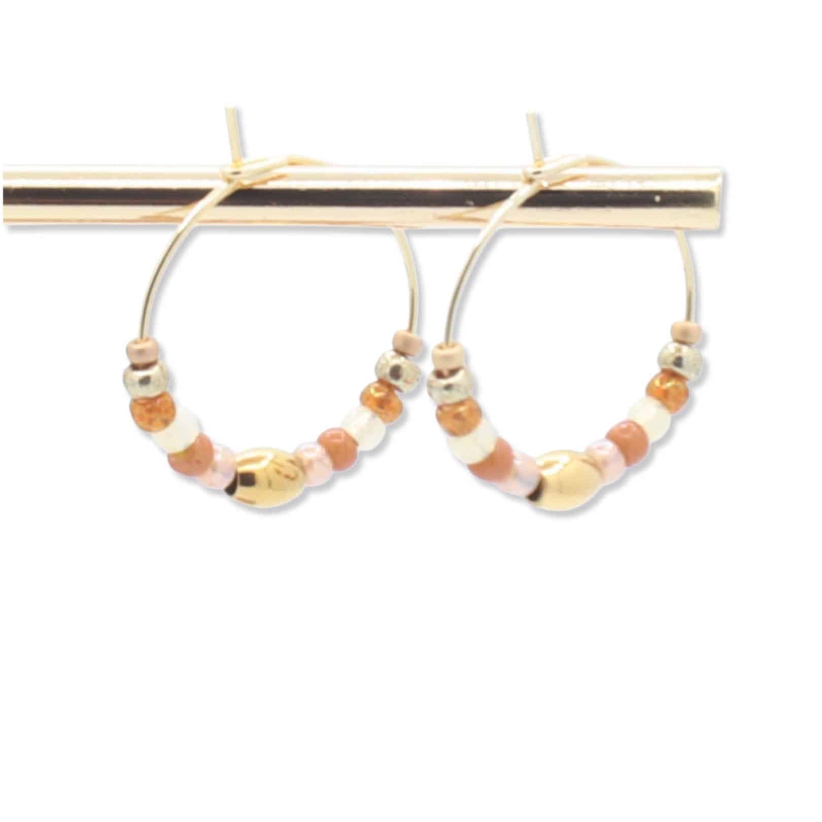 Gouden ringen met bruine kralen - Venezia