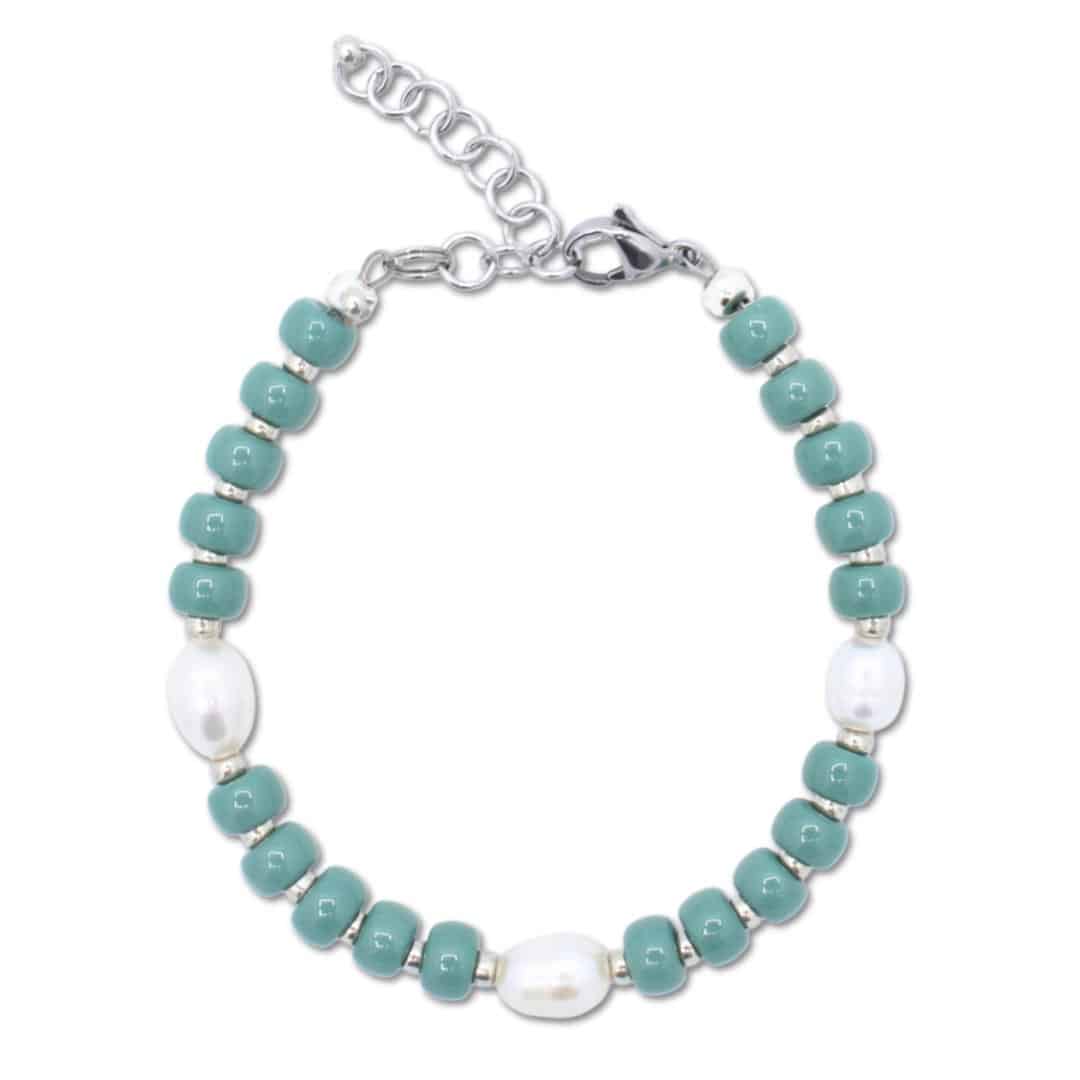 Groen armbandje met parels | Veria | Bacio da Lou