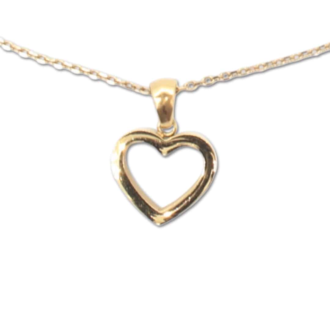 Gouden ketting met bedel van hart - Amia