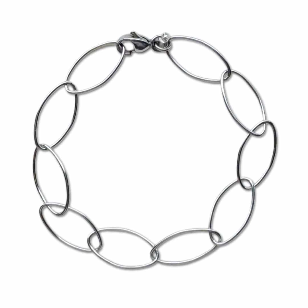 Armband met grote zilveren schakels - Amé