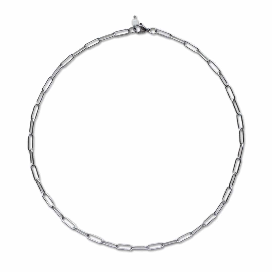Zilveren stainless steel ketting - Basilare