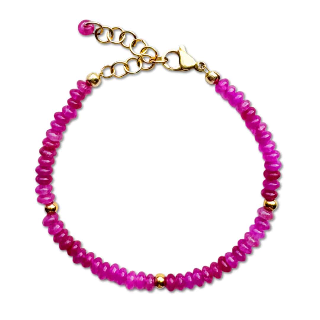 Armband Rosa | Armbanden met kralen | Chalcedoon | Goud | Stainless steel | Bacio da Lou