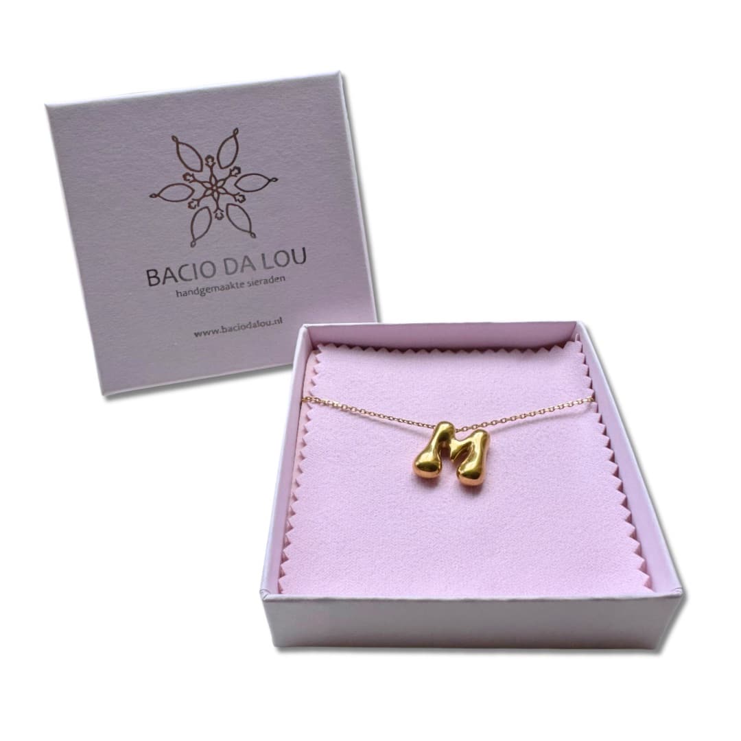 Cadeauset ketting met letter (goud) - Lettera