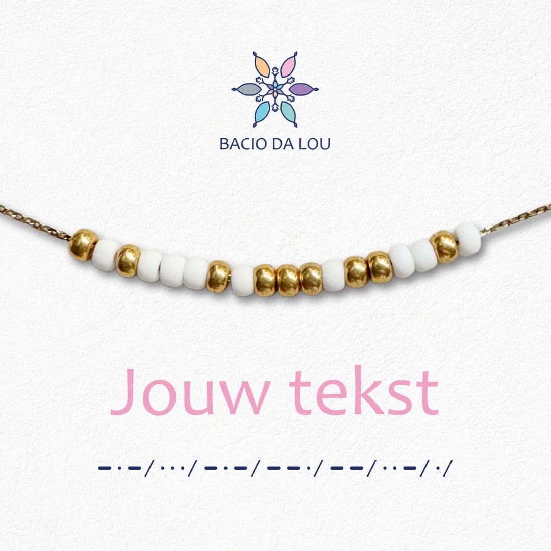 Morse armband wit (goud) - Shop bij Bacio da Lou