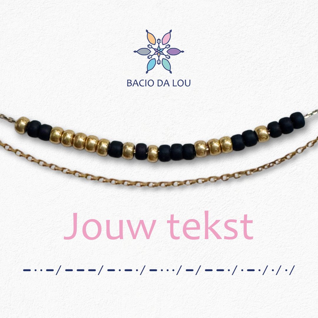 Morse ketting zwart - Shop bij Bacio da Lou